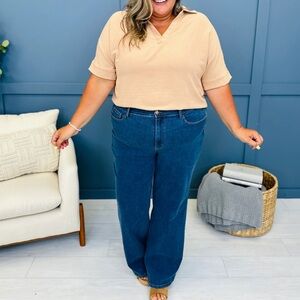 Judy Blue Dark Blue Flare & Wide Leg Jeans